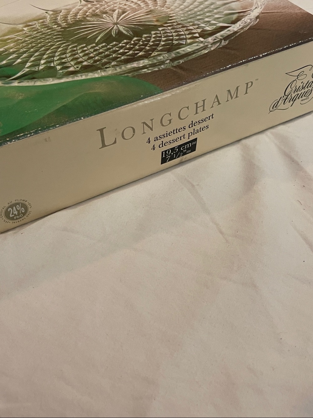 Cristal d’ Arques France Box of 4 Longchamp Dessert Plates - Picture 3 of 9